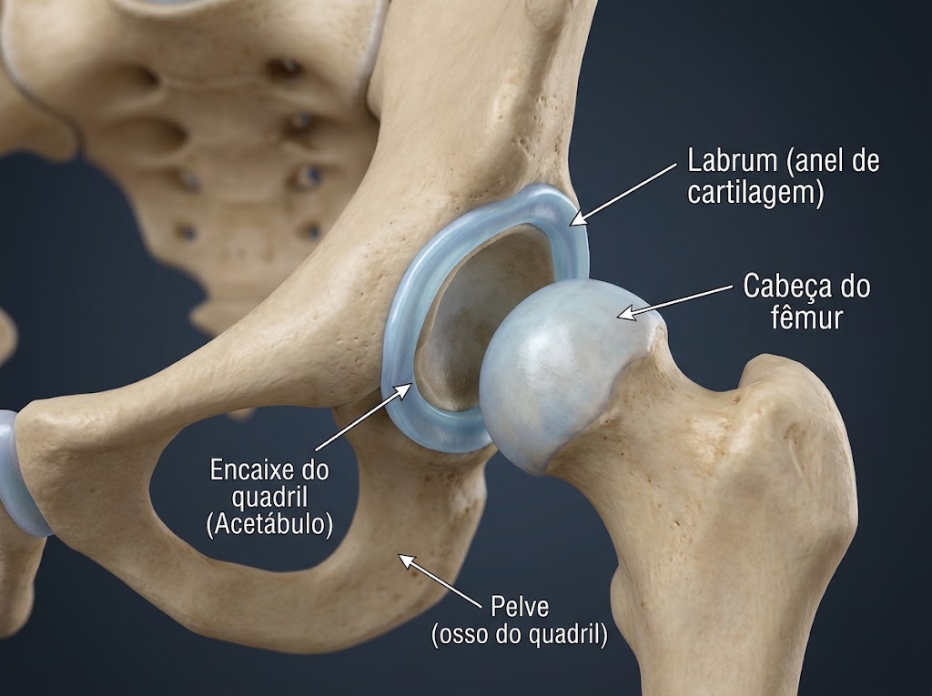 Ilustração do labrum do quadril